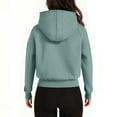 thumbnail image 2 of APEXFWDT Women's Zip Up Cropped Sweatshirt Jacket Athletic Light Fleece Casual Hoodie for Active Wear,L,Mint Green, 2 of 6