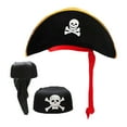 thumbnail image 4 of 2 piezas de Halloween Pirate Hat Masquerade Party Cosplay Props Pirate Cap para adultos (Red Ribbon Pirate Hat + Black White Skull Pirate Hat), 4 of 7