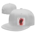 thumbnail image 4 of Red Splatter Pattern Flat Bill Hats for Men Snapback Skull Skateboard Hats Baseball Cap, 4 of 7
