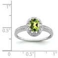 thumbnail image 2 of 925 Sterling Silver Rhodium-plated Diam. & Peridot Ring Size: 6; for Adults and Teens; for Women and Men, 2 of 3