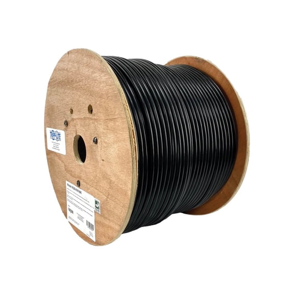 Tripp Lite Cat6/Cat6e Bulk Ethernet 600 MHz Solid-Core Direct-Burial Outdoor-Rated UTP Bulk Ethernet Cable - Black, 1,000 ft. [304.8 m] (n228-01k-bk)
