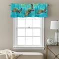 thumbnail image 3 of Abstract Turtle Valance Curtain Watercolor Teal Decoration Window Valances Rod Pocket Short Curtains Window Treatments for Kitchen Bedroom Bathroom Laundry 42" x 12", 3 of 9