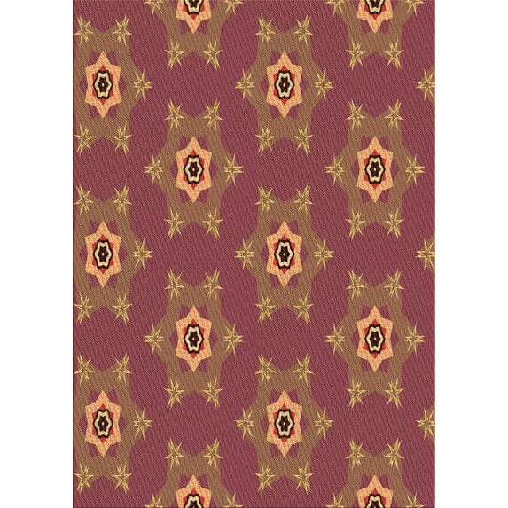 Ahgly Company Indoor Rectangle Patterned Papaya Orange Area Rugs, 4' x 6'