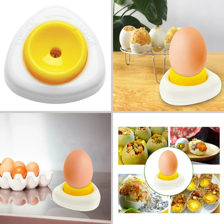 Jawbush Egg Piercer for Raw Eggs, with Magnetic Base and Safety Lock, Hard Boiled Egg Peeler, Egg Pricker to Get A Good Hard Boiled Egg