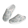 thumbnail image 2 of Lsque white Moose winter tree Pattern Womens Comfort Cotton on Scuff With Memory Foam and Anti-skid Sole Slipper-44/45, 2 of 7