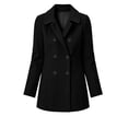 thumbnail image 5 of Edvintorg Womens Trench Coat Turndown Collar Loose Casual Long Jacket Solid Color Long Sleeve Outerwear with Pocket Womens Clothing Black S-2XL, 5 of 6