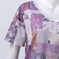 thumbnail image 4 of Gibobby Camisetas de verano para mujer Camiseta manga corta con estampado floral verano para mujer(Morado,CH), 4 of 5