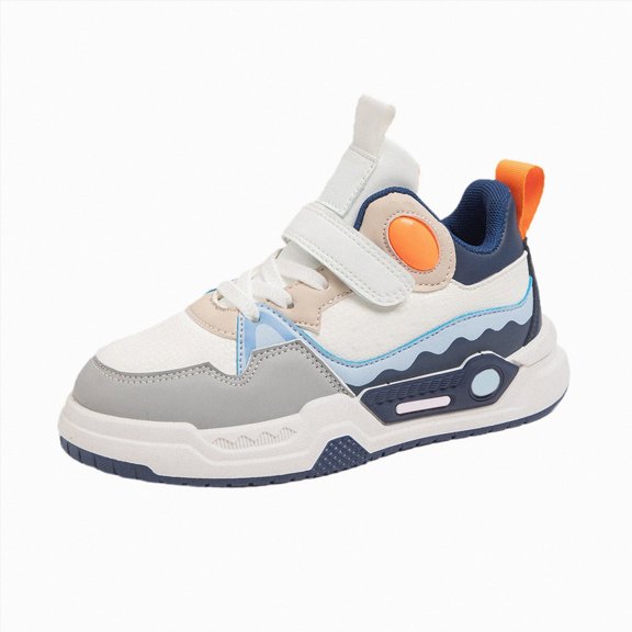 Linfrsh Kids Sneakers Boys Running Shoes Girls High Top Casual Lightweight Classic Adjustable Strap Sneakers (Blue,13)