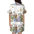 thumbnail image 3 of Bixox Women's Herbs and Wildflowers Printed Pajama Set 2 Piece Lounge Set Top and Shorts Soft Pajamas, Shorts with Pockets, 3 of 7