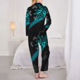thumbnail image 5 of Lsque Geometry Dash Pattern Long Sleeve Pajama Set for Women - Soft 2-Piece Sleepwear and Loungewear Set with Pockets, Comfy Nightwear, 5 of 8