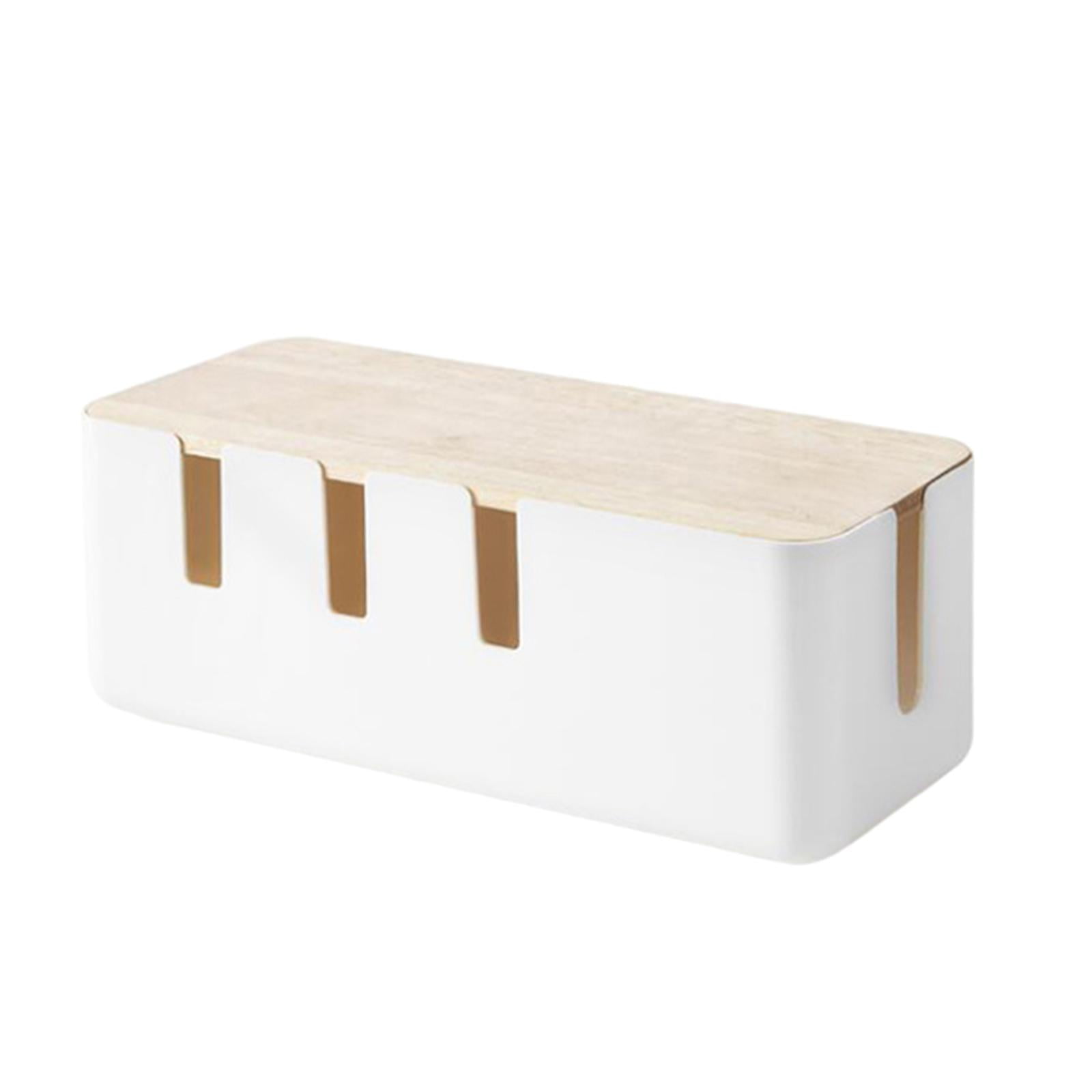 Oak Cable Management Box Power Strips or Surge Protectors Cord Organizer Desk Cord Organizer Box