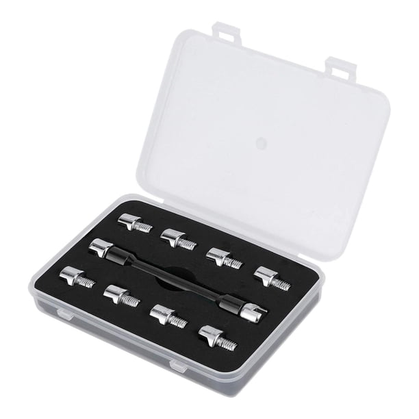 Juego de llaves inglesas de aluminio para radios de hierro, herramienta universal de tamaño 10 para motocicleta Negro
