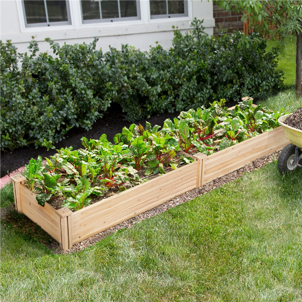 Renwick Divisible Planter Box for Home Vegetable Flower, 95″ L x 25″ W x 11″ H, Wood