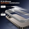 thumbnail image 6 of Shockproof Clear Case for iPhone 15 Pro Max, [Not Yellowing] [10FT Military Drop Protection] Hard Clear Back Silicone Edge Four Corner Airbags Drop Protection Phone Cover, 6.7 inch, Grey, 6 of 7