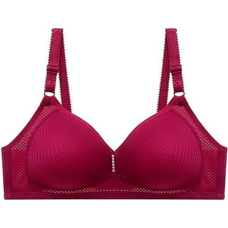 MQLKF Women s No Steel Ring Breathable Mesh Bra Large Size Big Comfort Underwear Women s Thin Push Up Bra Intellectual Breathable Women Bodysuit