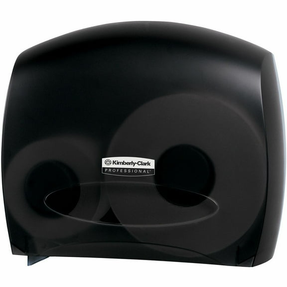 Kimberly Clark Professional JRT Jr. Escort Jumbo Roll. Commercial Toilet Paper Dispenser (09507), with Stub Roll, 16” x 13.88” x 5.75”, Smoke per Black
