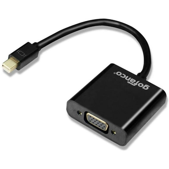 Gofanco Adaptateur Mini DisplayPort vers VGA (Noir) - Thunderbolt 2 Compatible pour MacBooks Apple & Mac Mini, Microsoft