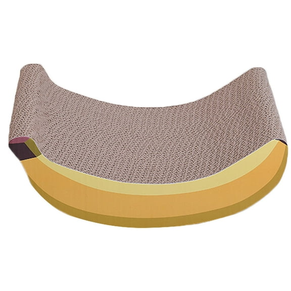 BESTYASH flat cat scratcher Banana Shaped Yellow 1Pack