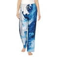thumbnail image 1 of Balery Blue White Fluid Art Pantalones de pijama para mujer, pijamas ultraligeros, pantalones de estar por casa-Small, 1 of 6