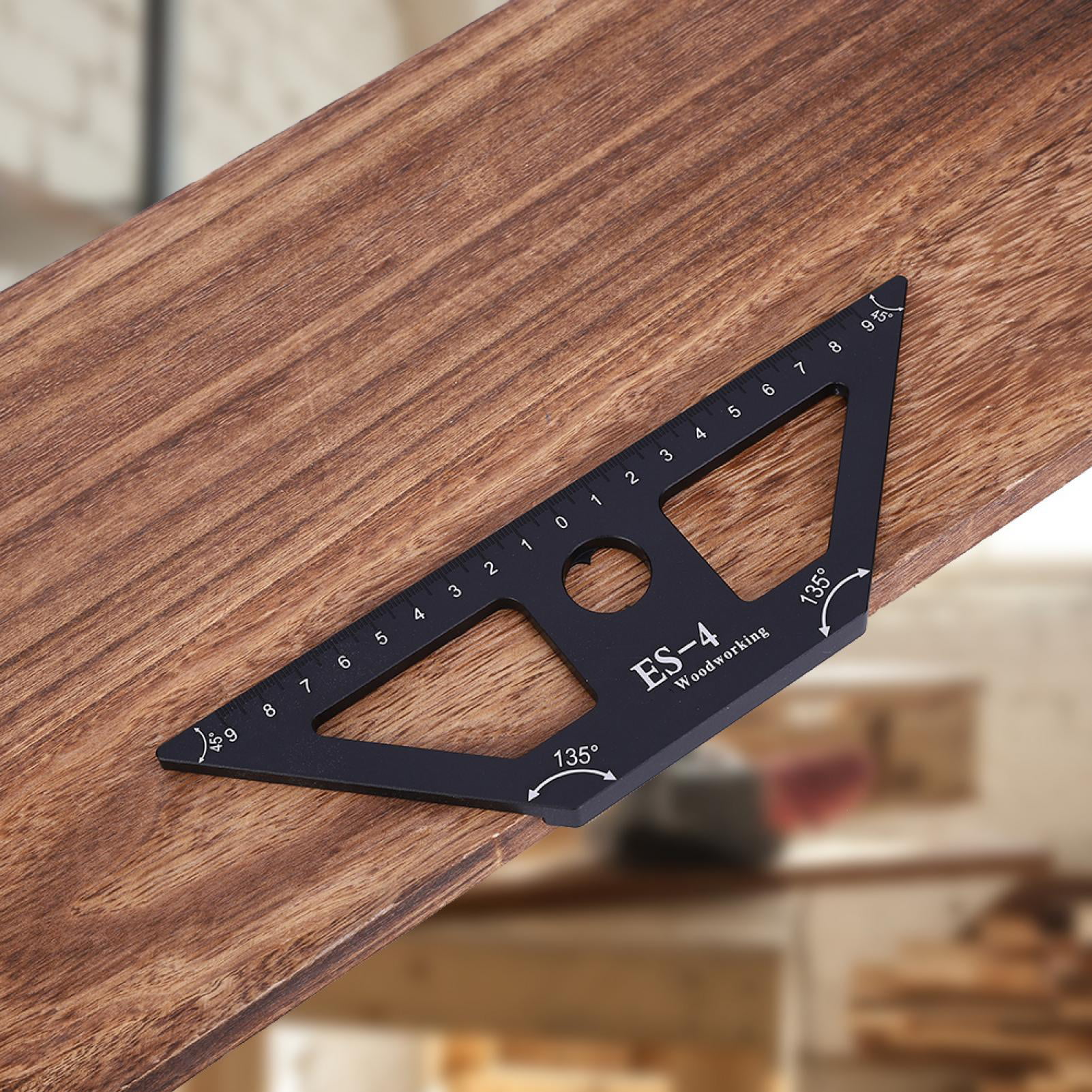 Red Measuring Gauging Tool for Industrial Household Multifunctional Woodworking Scriber Ruler ES-4 45 Degree Angle Ruler
