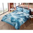 thumbnail image 4 of Ambesonne Lake Fitted & Top Sheet Set with Shams, Cold Mountain Peaks Icy Water, Pale Blue Petrol Blue, 4 of 5