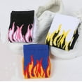 thumbnail image 4 of Sunvit-Panties 3 Pack Flame Socks for Men - Mid Calf Trendy Streetwear Polyester Socks, Multicolor Vibrant Flame Pattern, One Size Fits Most for Casual Daily Wear,Size Free Size, 4 of 5