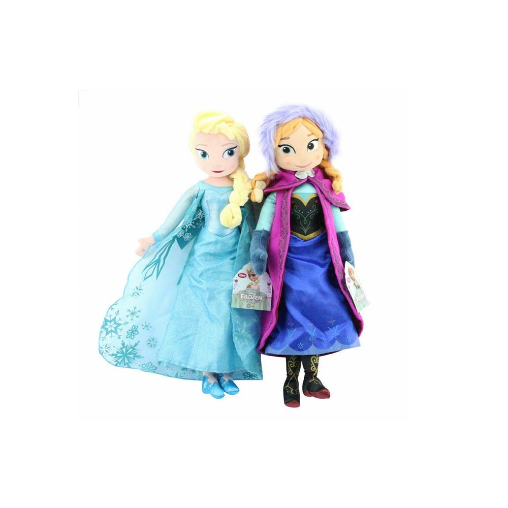 2pcs Soft Stuffed Plush Frozen Princess Anna and Elsa Toy Doll Kids Girls Gift 