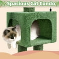 thumbnail image 3 of AIWIKIDE 35.4" Desert Cactus Cat Tree With Scratching Toy, Hanging Ball, Cat Tower Furniture Sisal-Covered Scratching Posts,Green, 3 of 5