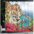 thumbnail image 4 of Ambesonne Italy Shower Curtain, Cinque Terre Beach Coast, 69"Wx70"L, Multicolor, 4 of 5