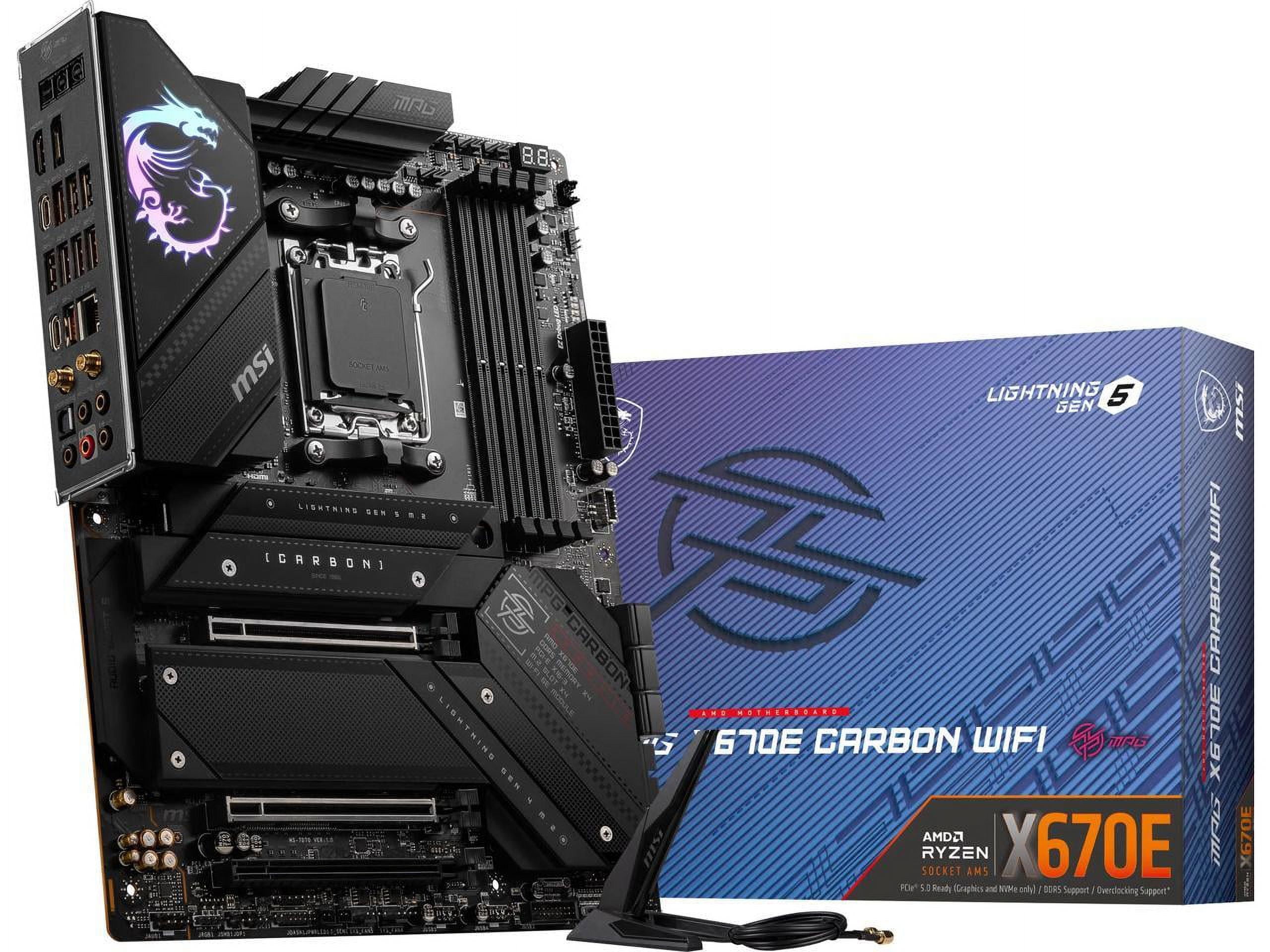 MSI MPG X670E CARBON WIFI AMD AM5 DDR5 ATX Gaming Desktop Motherboard