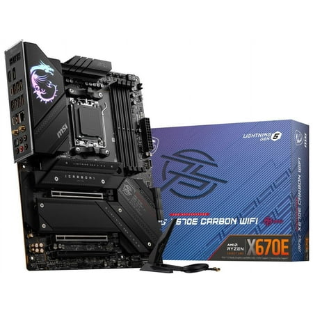 MSI - MPG X670E CARBON WIFI (Socket LGA 1718) USB 3.2 AMD Motherboard - Black