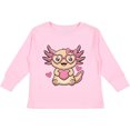 thumbnail image 3 of Inktastic Valentine Axolotl Pink Heart Girls Long Sleeve Toddler T-Shirt, 3 of 5