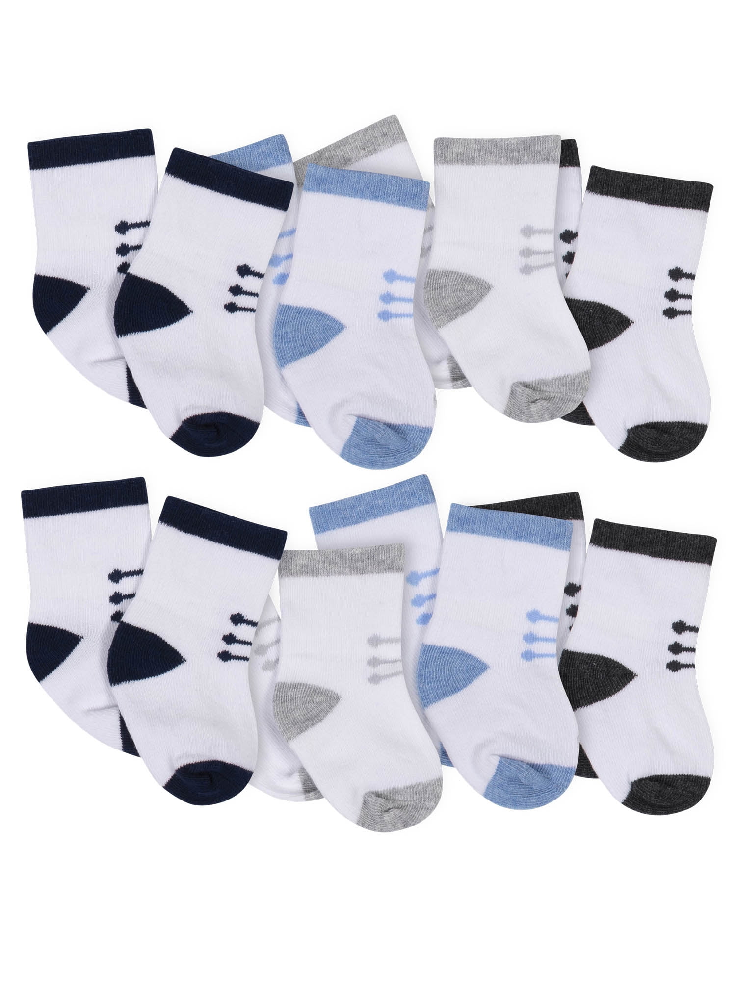 6-12 Months Gerber Baby Boy 6 Pack Wiggle Proof Socks Variety