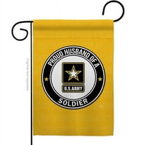 Breeze Decor G158560-BO Proud Husband Soldier Garden Flag Armed Forces Army 13 x 18.5 in. Double-Sided Decorative Vertical Flags for House Decoration Banner Yard Gift