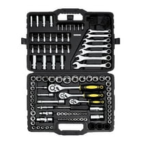 121-Piece Mechanics Tool Set 1/4" 3/8" 1/2" Drive Sockets SAE and Metric