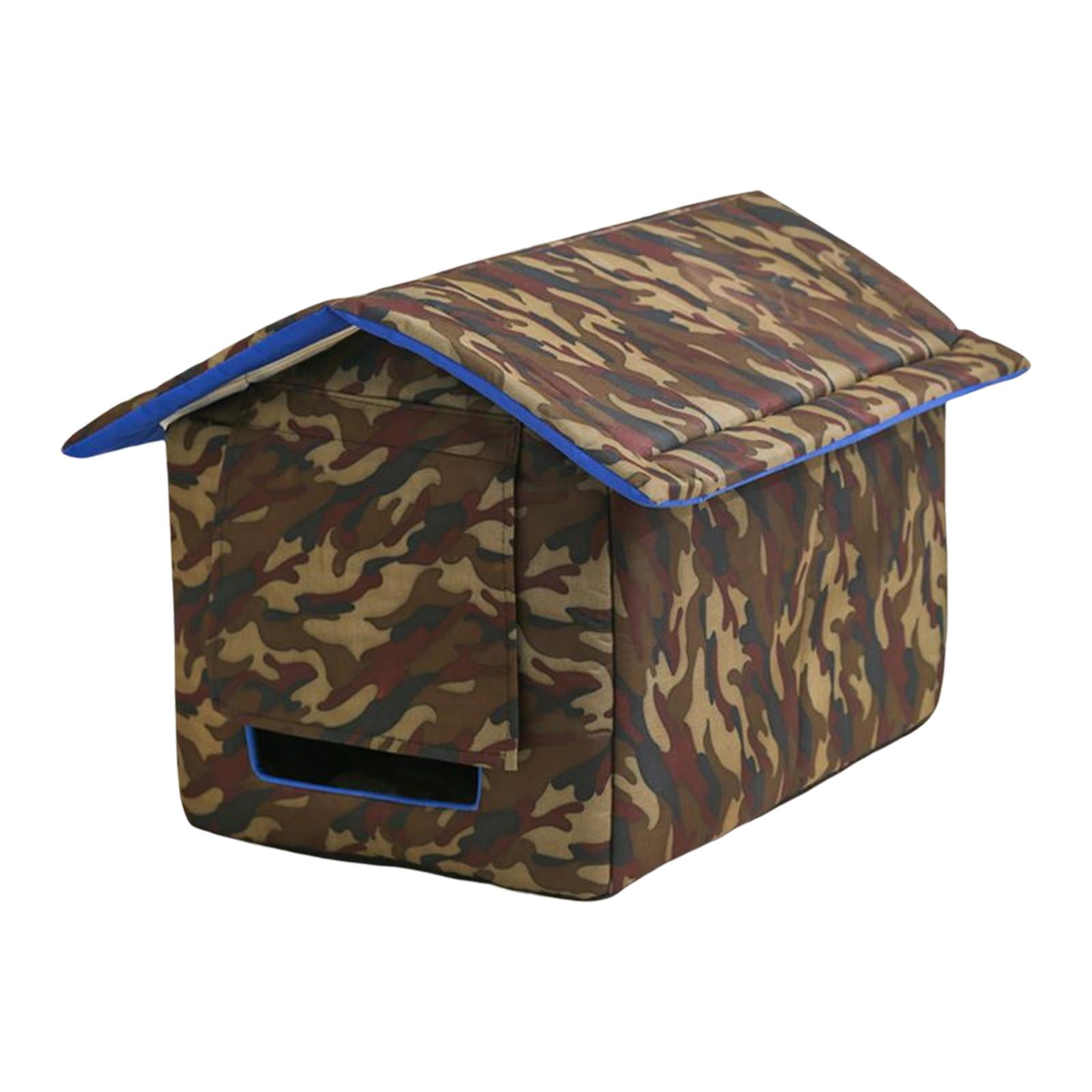 EHJRE Enclosed Outdoor Pet House Kennel with Detachable Roof Weatherproof Rainproof Sleeping Bed Nest Waterproof for Dog Kitten Rabbit Stray Cats , Red S