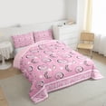 thumbnail image 3 of Homewish Pink Paisley Queen Comforter Set,Retro Bohemain Print Bedding Sets,Rustic Flower Boho Bedding Comforter Set For Adult,Ultra Soft Home Decor Reversible,3-Piece, 3 of 8