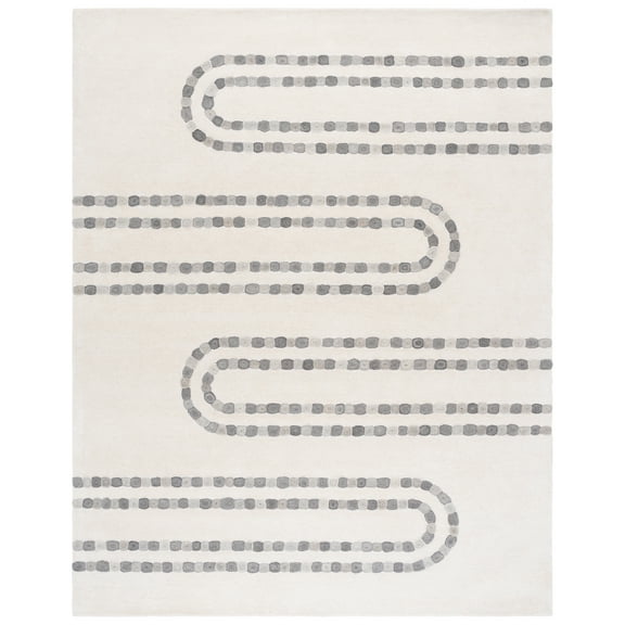 SAFAVIEH Manhattan Rylie Geometric Area Rug, Ivory/Gray, 8' x 10'