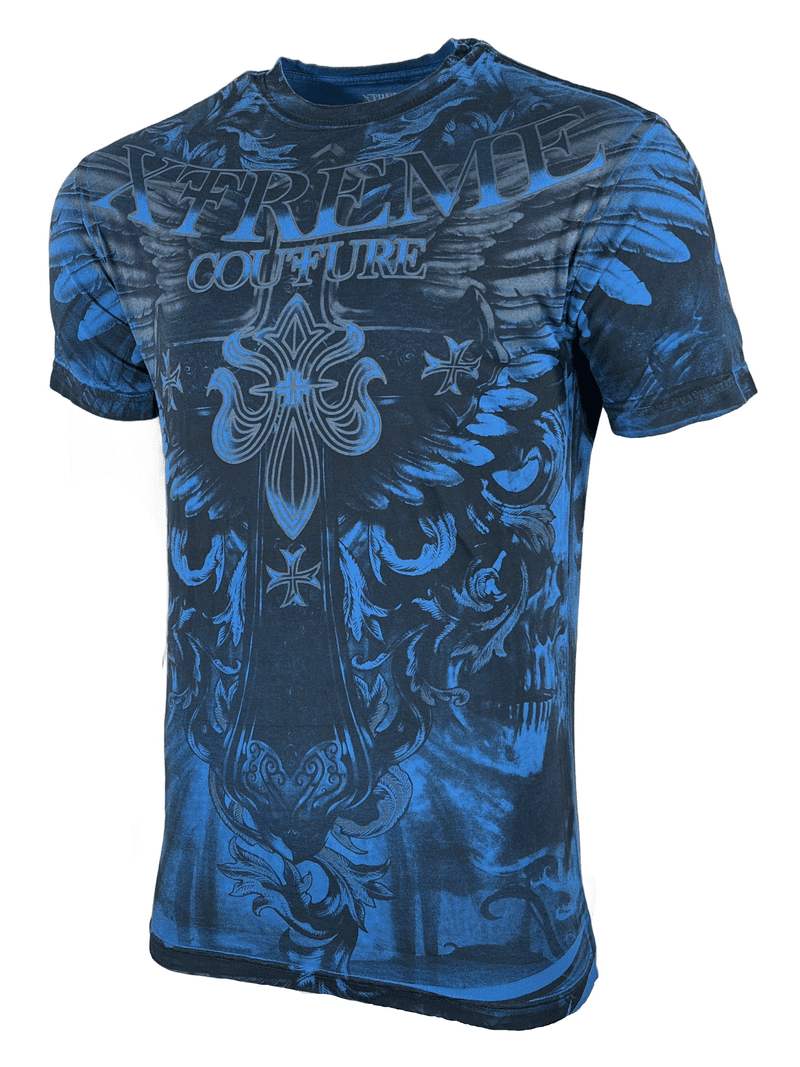 S Affliction Xtreme Couture Men's T-Shirt - Chief Motor Club Blue Biker Tee (S-5XL) Affliction Men's T-Shirt - Foto 7