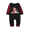 thumbnail image 3 of Odeerbi Christmas Pajamas for Family Plaid Holiday Long Sleeve Family Christmas Pajamas Matching Sets Infant Fashion Print Sleepwear Xmas Family Matching PJs Set Black, 3 of 5