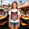 thumbnail image 2 of Bobifish Girls T Shirts Oktoberfest Print Crew Neck Short Sleeve Tees Casual Holiday Outfit Tee Shirts, 2 of 4