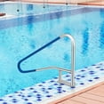 thumbnail image 6 of Telyswee Pool Handrail 54"x36" Pool Railings for Inground Pools, Swimming Pool Safety Handrails 375lbs Load Capacity, 304 Stainless Steel Pool Stair Rail with Grip Cover, Quick Mount Base Plate, 6 of 7