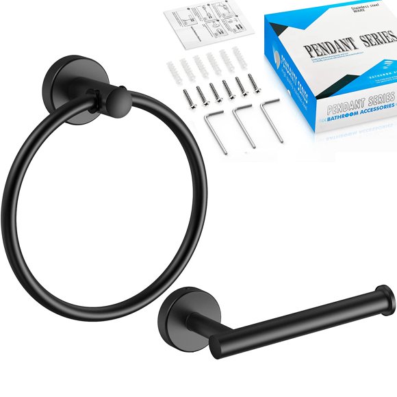 2023 - Toilet Paper Holder And Towel Ring Combination Sus304 Stainless Steel Rust And Corrosion Protection