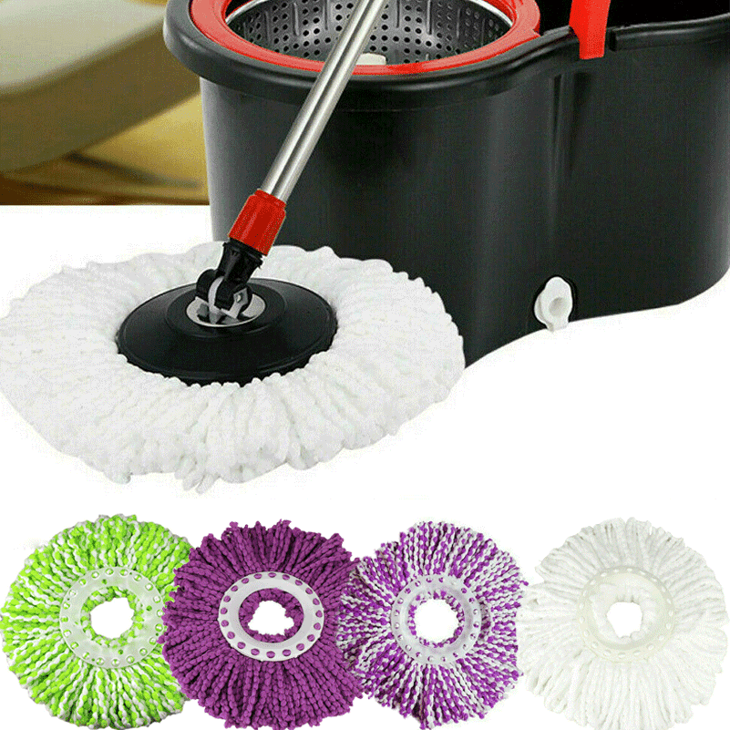 360° Spin Home Household Microfiber Brush Cleaning Pad Replacement Mop Head 