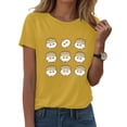 thumbnail image 2 of DXOUPM T-Shirts pour Femmes Mignon Imprimé Boulette Col Rond Manches Courtes Hauts d'Été Doux, 2 of 4