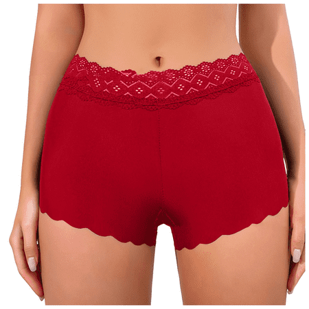 Fulorrnie Underwear for Women Seamless Cheeky Comfort High Waisted Panties Banded Waist Elastic Stretchable Panty  Wine  L