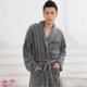 thumbnail image 2 of 2pc DIY Coral Velvet Custom Embroidery Bathrobe Men Nightgown Warm Women Yukata Long Bath Robe Custom Embroidery Logo Sleepwear, 2 of 5