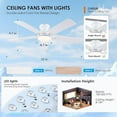thumbnail image 4 of Kviflon 52-Inch Flush Mount Ceiling Fan with Dimmable LED Light, Remote/App Control, 6 Speeds, Low Profile, Energy Efficient, 4 of 16
