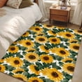 thumbnail image 4 of Sunflower Area Rugs 4'x6', Washable Small Throw Rugs for Office Bathroom, Vintage Spring Floral Botanical Yellow Green Indoor Outdoor Rug Non-Slip Low Pile Carpet Runner Reversible Floor Mats, 4 of 8