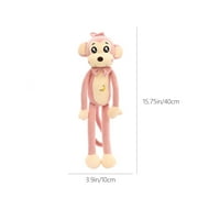 Gallickan Long Arms Monkey Plush Stuffed Animal, 15.7 Pink Hanging Stuffed Monkey with Long Hands, Cute Monkey Dolls Gifts For Family Friend And Children, Pink